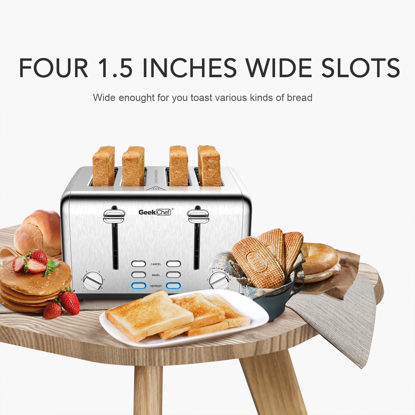 Stainless Steel Toaster 4 Slice